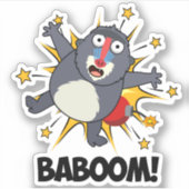 Sticker Baboom Drôle Explosif Baboon Pun (Devant)