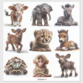 Sticker Baby Animals Set 2 (Feuille)
