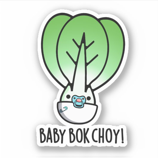 Sticker Baby Bok Choy Funny Veggie Pun (Devant)