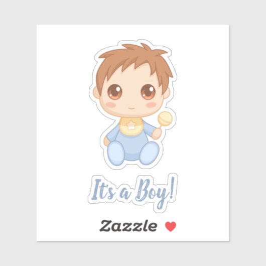 Sticker Baby Boy Blue Jumpsuit (Feuille)