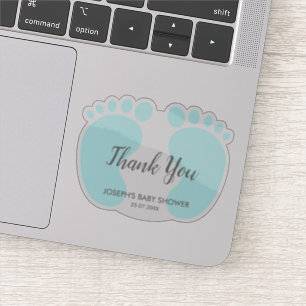 Sticker Baby Boy douche party merci