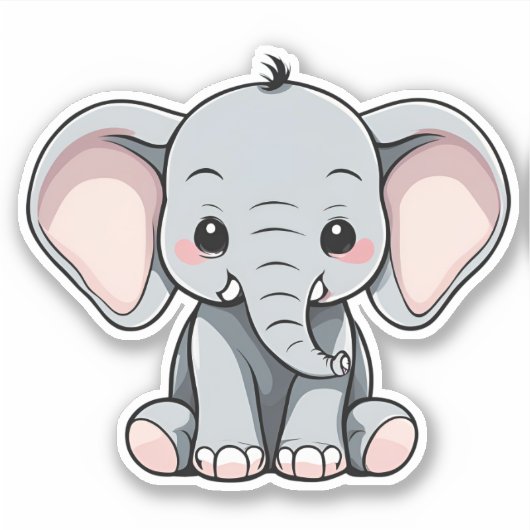 Sticker Baby Elephant imperméable (Devant)