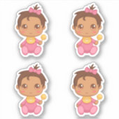 Sticker Baby Girl Pink Jumpsuit Set de 4 (Devant)
