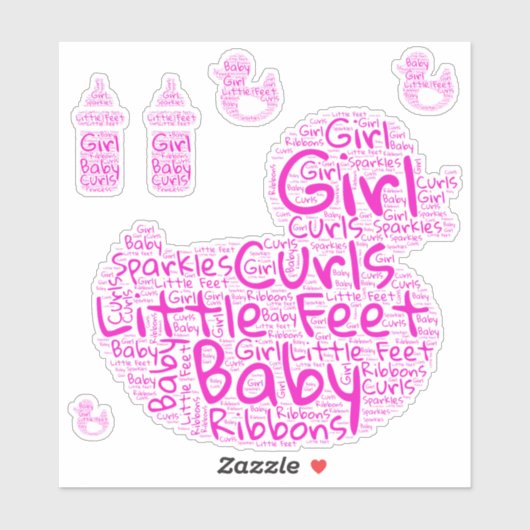 Sticker Baby Girl Shapecloud (Feuille)