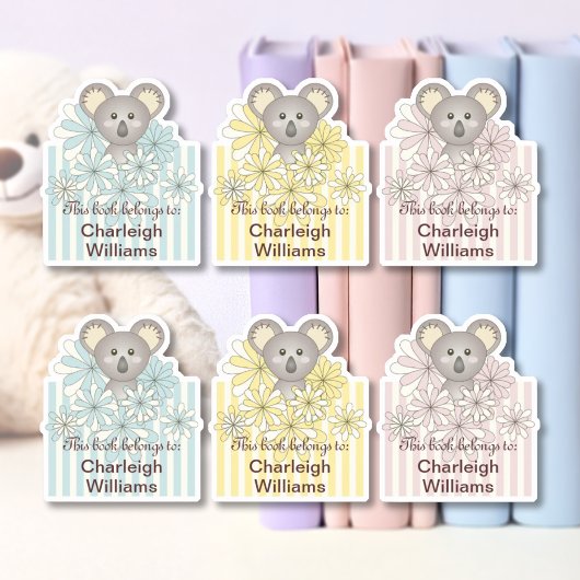Sticker Baby Koala Ce Livre Appartient À La Plaque Enfants