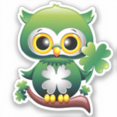 Sticker Baby Owl St Patrick Paddy Cartoon (Recto)