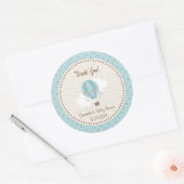 Sticker Baby shower à ballon à air chaud bleu (Enveloppe)
