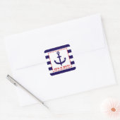 Sticker Baby shower Ancre et Blue STripes (Enveloppe)