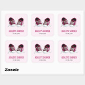 Sticker Baby shower Basket pour bébé rose, étiquet (Feuille)