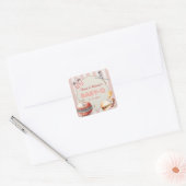 Sticker Baby shower BBQ Jardin rose (Enveloppe)