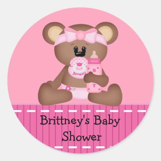 Sticker Baby shower bébé ours (Devant)