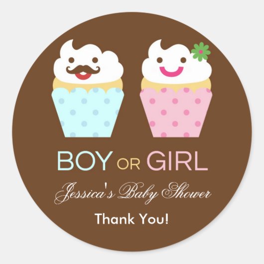 Sticker Baby shower Big Cupcake (Devant)