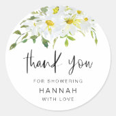 Sticker Baby shower blanc Merci Favoriser (Devant)