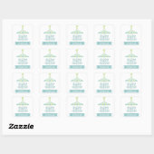 Sticker Baby shower bleu bleu carnaval (Feuille)