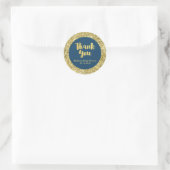 Sticker Baby shower bleu Gold Navy Merci Favoriser (Sac)