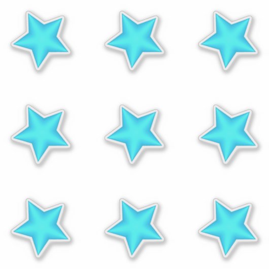 Sticker Baby shower Bleu Neuf Étoiles Puffy (Devant)