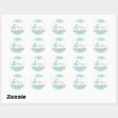 Sticker Baby shower Blue Elephant (Feuille)