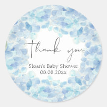 Sticker Baby shower Blue Hydrangea