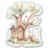 Sticker Baby shower Boho Animaux des bois (Devant)