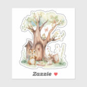 Sticker Baby shower Boho Animaux des bois (Feuille)