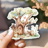 Sticker Baby shower Boho Animaux des bois
