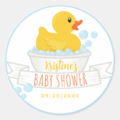 Sticker Baby shower canard en caoutchouc | Bain à  (Devant)