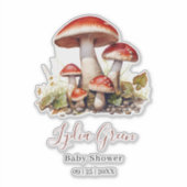 Sticker Baby Shower Champignon Thème Neutre (Devant)