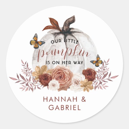 Sticker Baby shower citrouille (Devant)