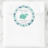 Sticker Baby shower de baleine bleue (Sac)