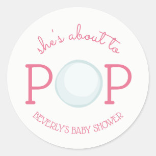 Sticker Baby shower de bulle Pop Rose