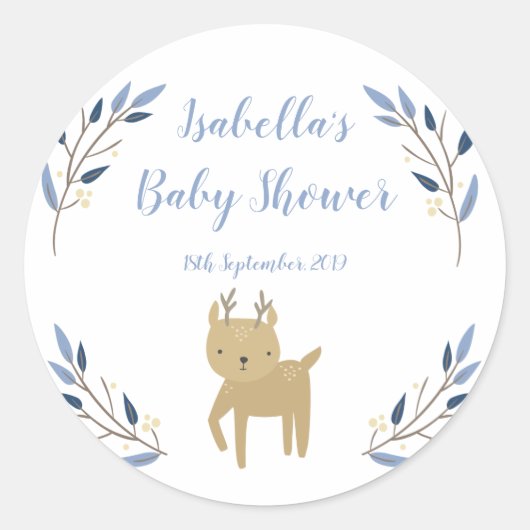 Sticker Baby shower de cerfs de bois Favoriser (Devant)