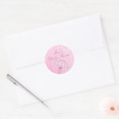 Sticker Baby shower de conception parapluie rose (Enveloppe)