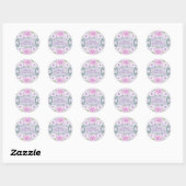 Sticker Baby shower de fleurs violettes Lilac (Feuille)