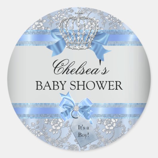 Sticker Baby shower de la Couronne de Little Princ (Devant)