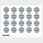 Sticker Baby shower de la Glam Navy Rugby Stripe B (Feuille)