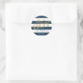 Sticker Baby shower de la Glam Navy Rugby Stripe B (Sac)