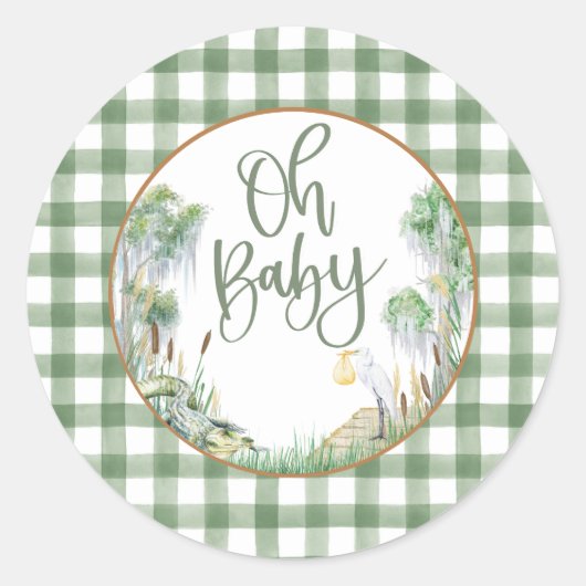 Sticker Baby shower de marais Bayou (Devant)