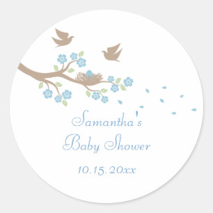 Sticker Baby shower de nids d'oiseaux