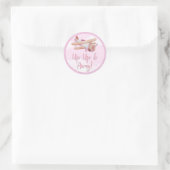 Sticker Baby shower de nuages rose de l'avion vers (Sac)