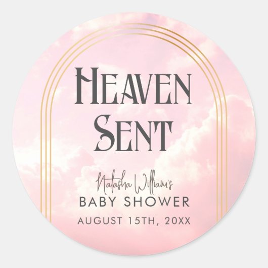 Sticker Baby shower de nuages rose Pastel (Devant)