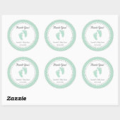 Sticker Baby shower de pieds pour bébé vert Mint (Feuille)