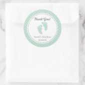 Sticker Baby shower de pieds pour bébé vert Mint (Sac)