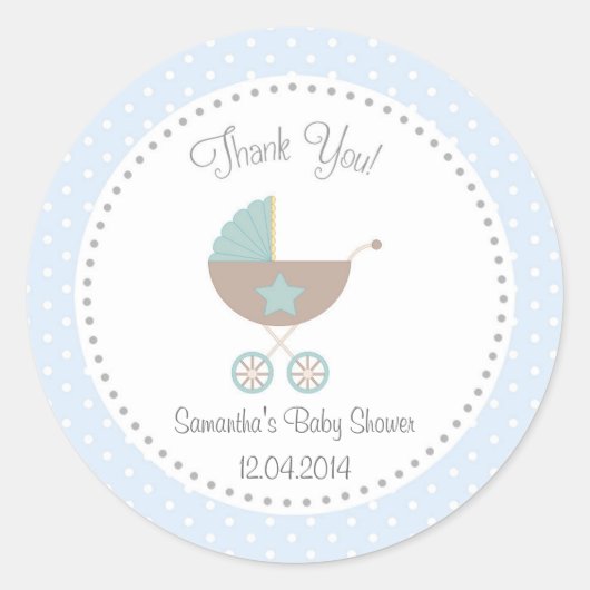 Sticker Baby shower de transport bébé bleu (Devant)