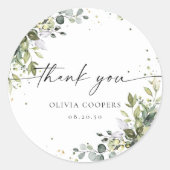 Sticker Baby shower de verdure fleurie Eucalyptus (Devant)