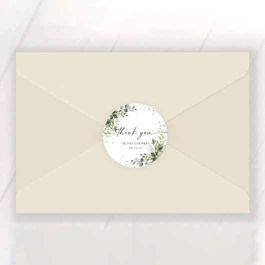 Sticker Baby shower de verdure fleurie Eucalyptus