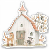 Sticker Baby shower des animaux de petite ferme (Devant)