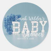 Sticker Baby shower des Garçons Bleu Balloon (Devant)