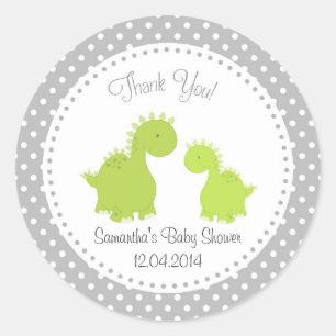 Sticker Baby shower Dinosaur Vert