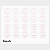 Sticker Baby shower élégant rose et blanc Damas (Feuille)
