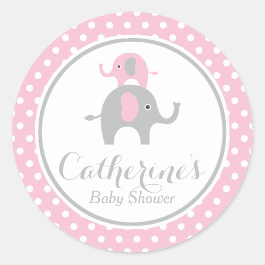 Sticker Baby shower Eléphant doux (Devant)